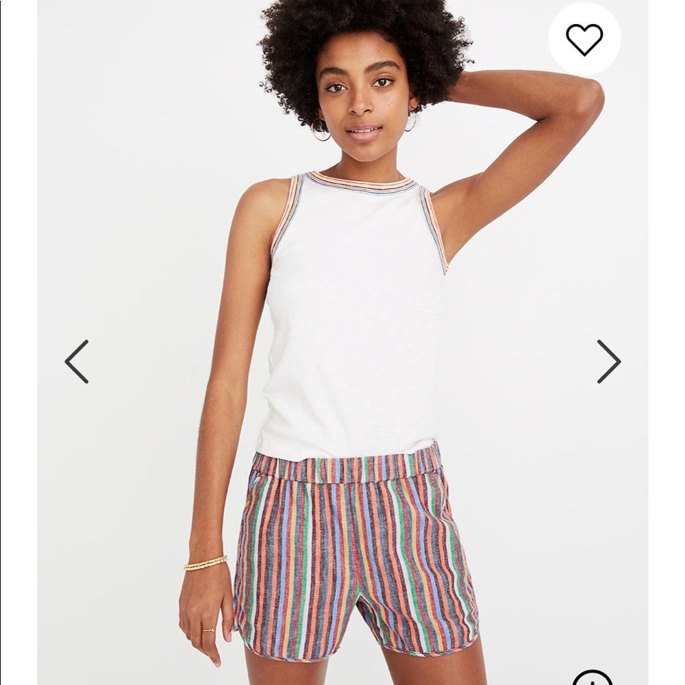 Madewell pull on short in rainbow stripe